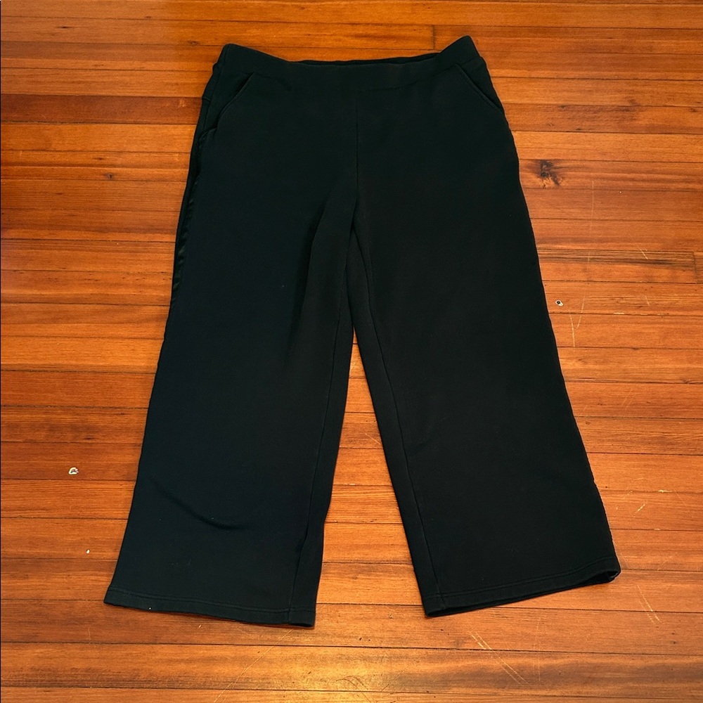 Avia Black Wide-Leg Fleece Lined Sweatpants Women’s Size XL